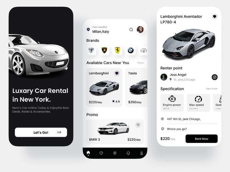 Car Rent Mobile App Design Sample